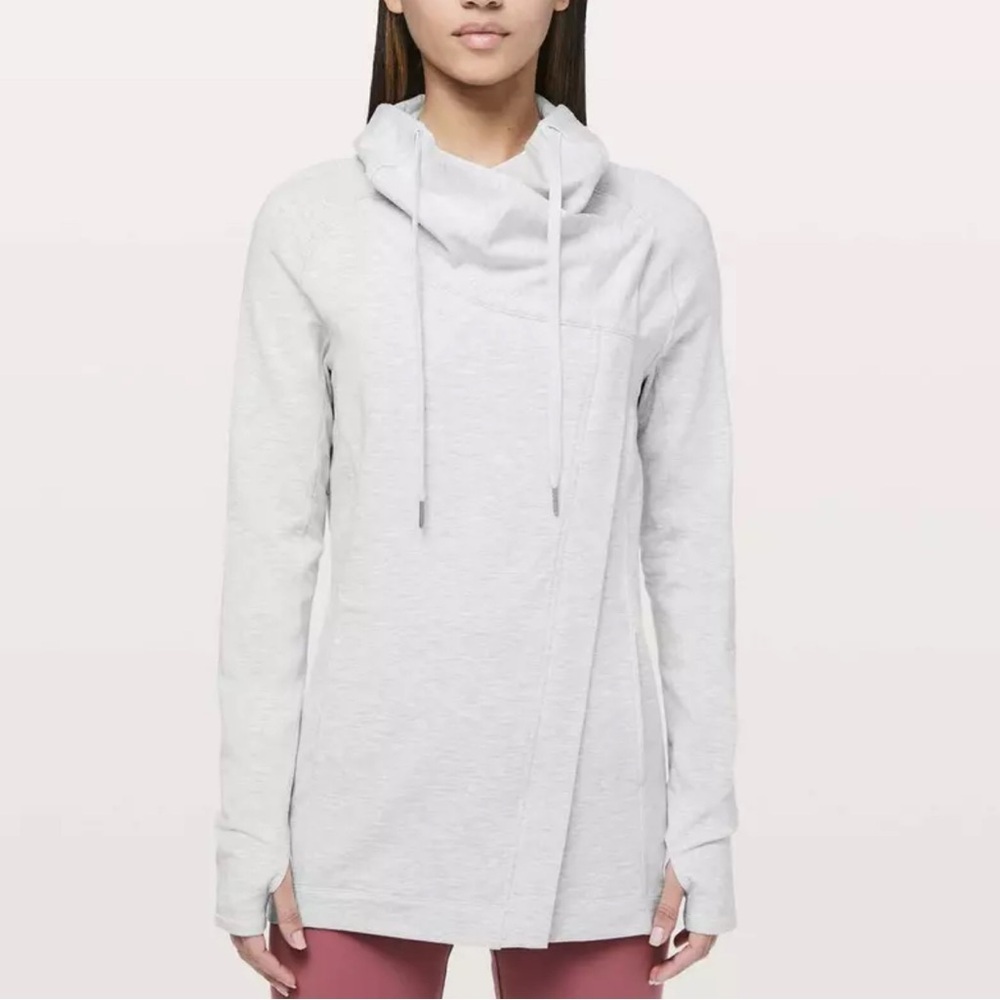 Lululemon Gray Coast Easy Moto Zip Long Jacket Sweater